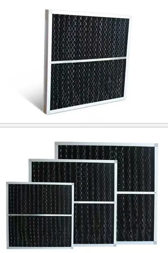 Panel activated carbon filter
