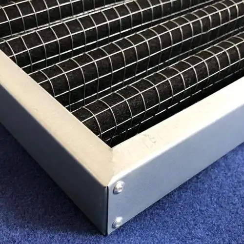 Panel activated carbon filter
